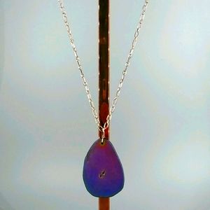 Purple pendant with 14" silver chain